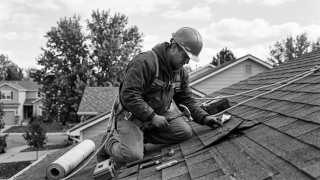 Roof Repair in progress at a Missoula, MT home